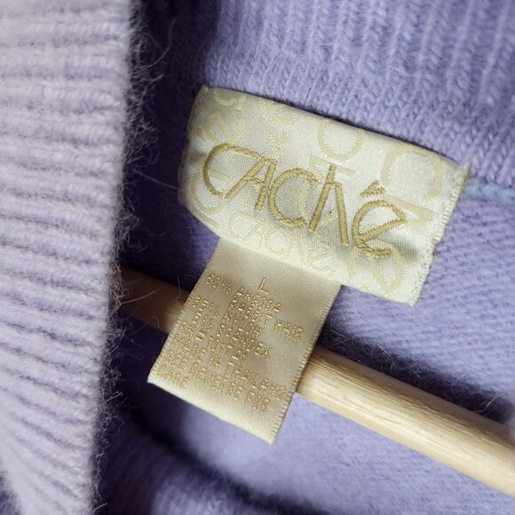 Cache Womens Large Lilac Purple Angora Blend Sleeveless Vest Mock Neck - Picture 4 of 6